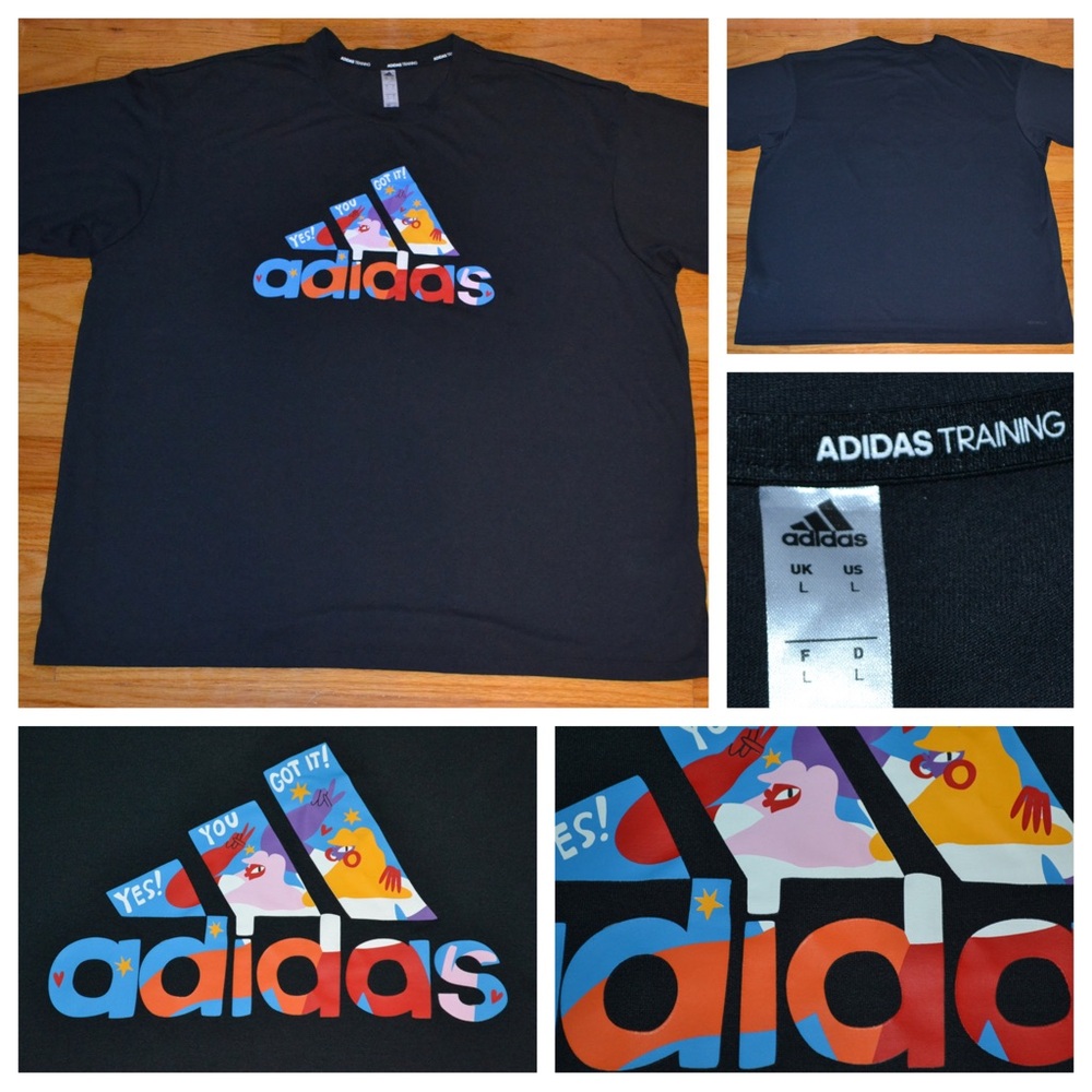 Men’s Adidas Training logo graphic t-shirt, size L